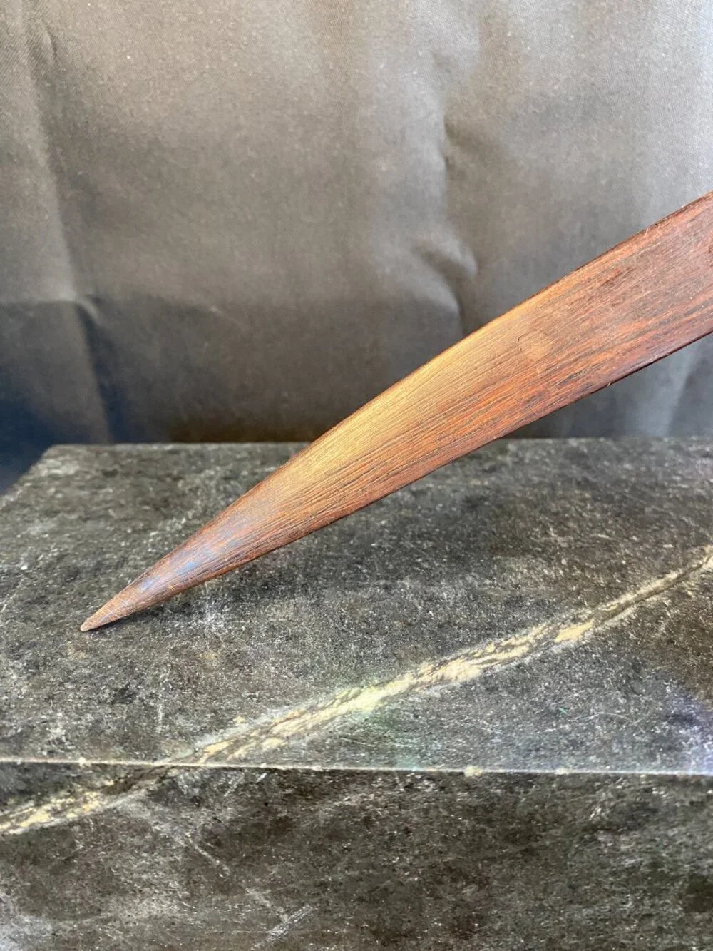 Vintage (1970's) Hand-carved African Wooden Letter Opener Ebony or Iroko 10